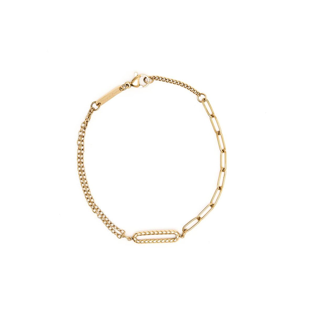 Pulsera Dorada con Eslabones Rectangulares 1