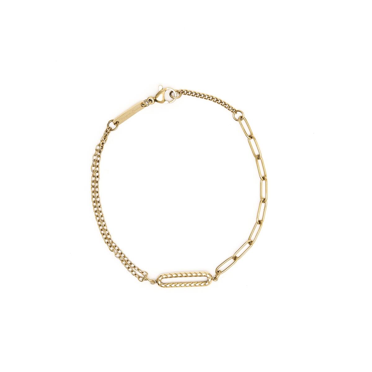Pulsera Dorada con Eslabones Rectangulares 1