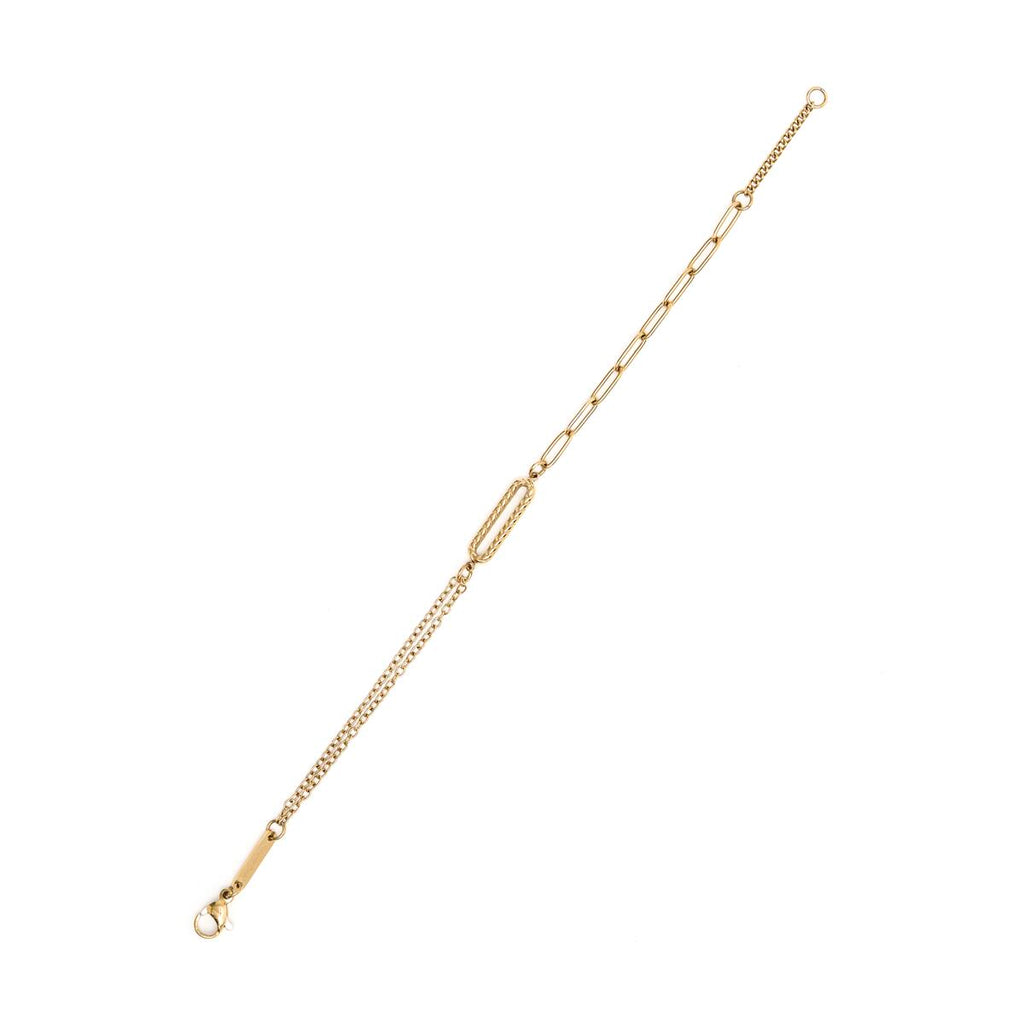 Pulsera Dorada con Eslabones Rectangulares 2