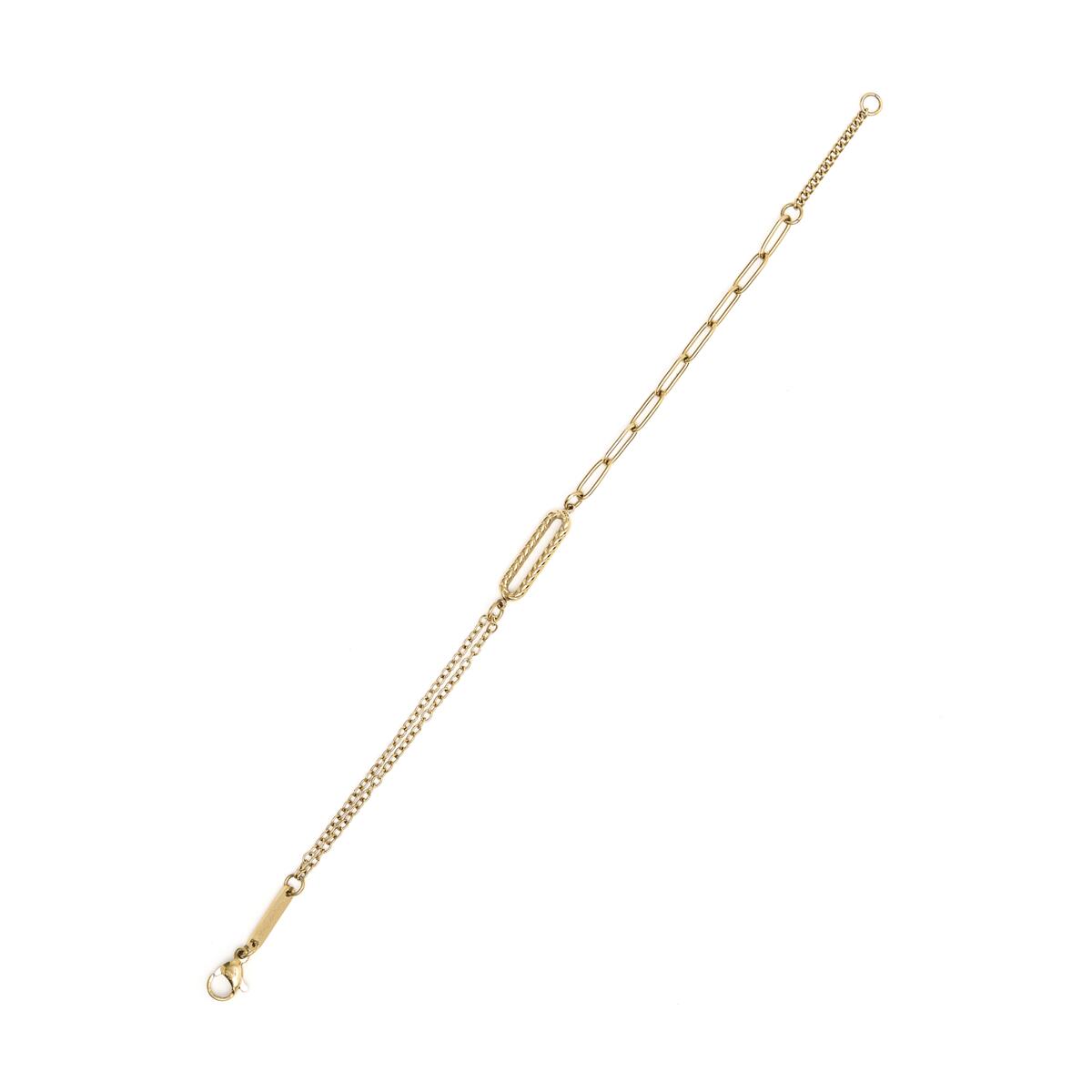Pulsera Dorada con Eslabones Rectangulares 2