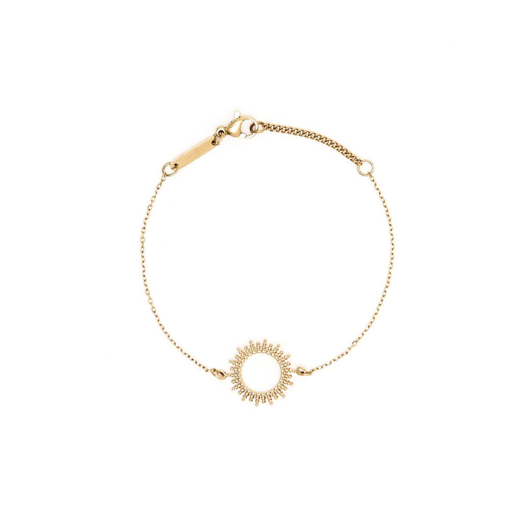 Pulsera Fina Dorada con Sol 1