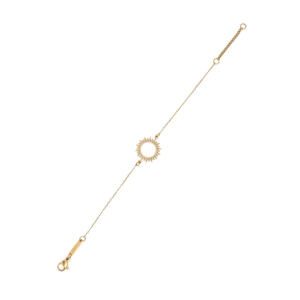 Pulsera Fina Dorada con Sol 2