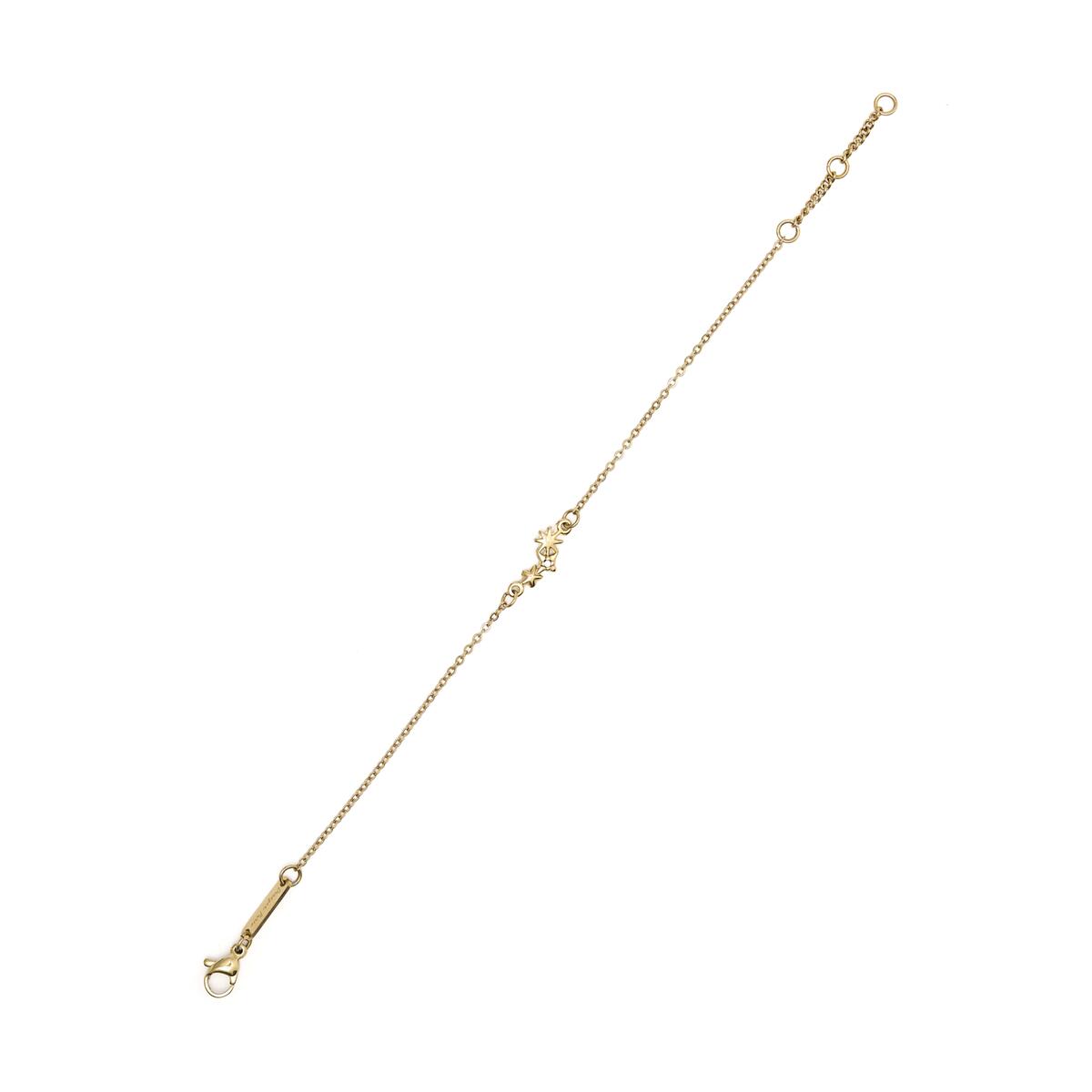 Pulsera Fina Dorada con Doble Estrellas 2
