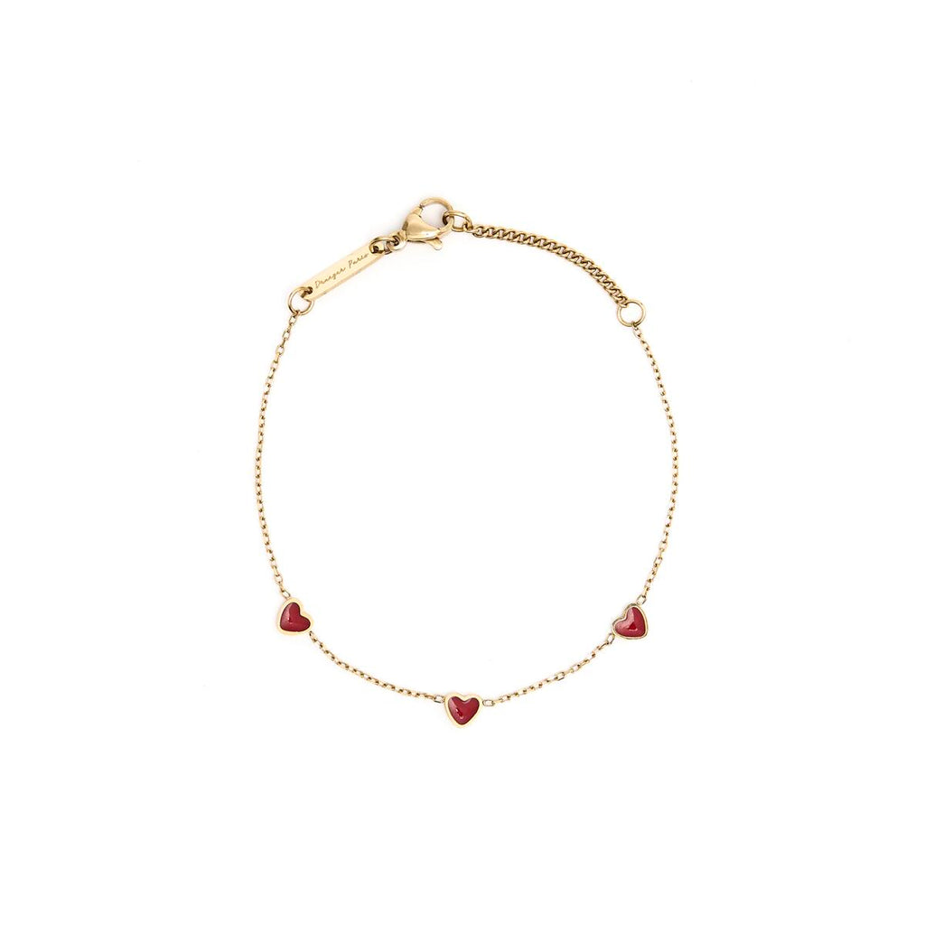 Pulsera Fina Corazones Rojos 1
