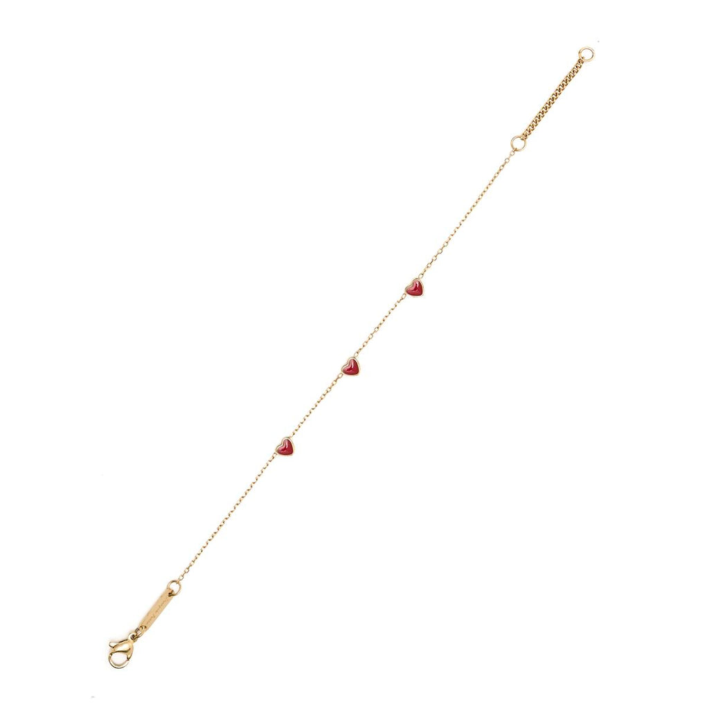 Pulsera Fina Corazones Rojos 2