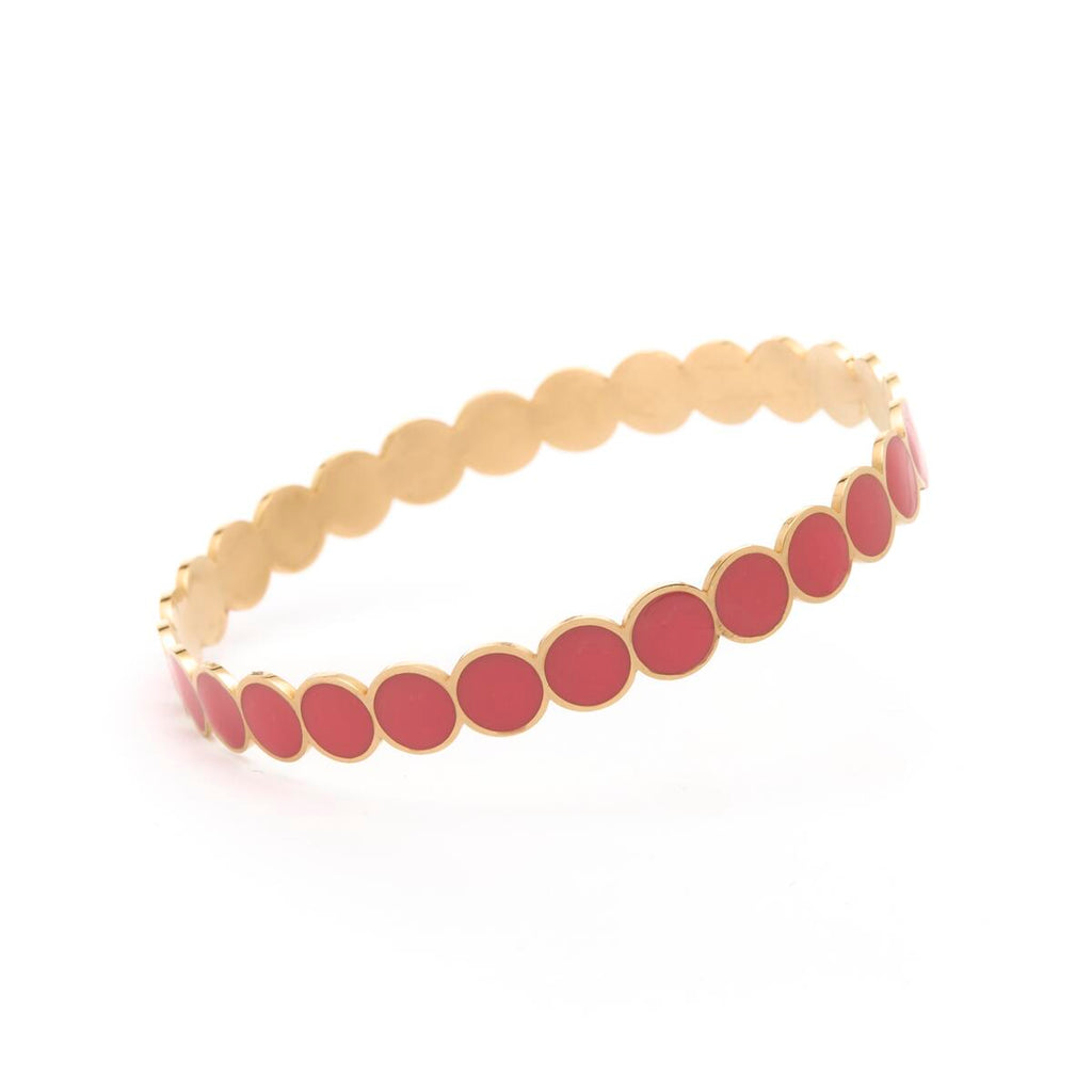 Pulsera tipo Jonc con Círculos Esmaltados Naranjas 1