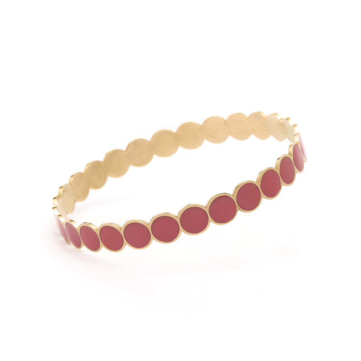 Pulsera tipo Jonc con Círculos Esmaltados Naranjas 1