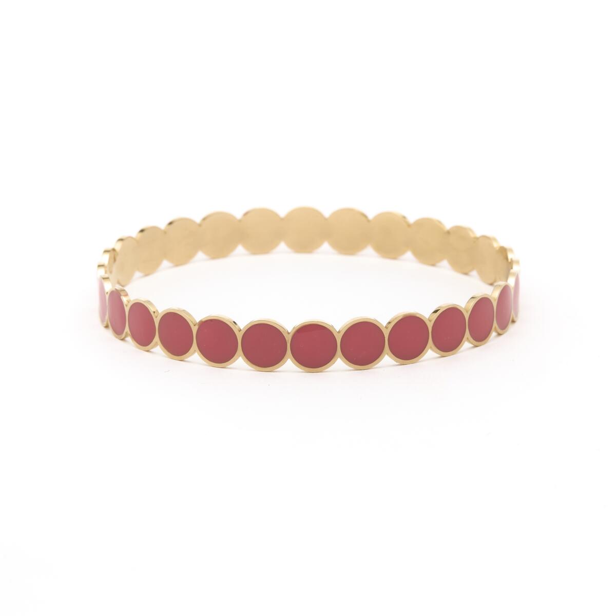 Pulsera tipo Jonc con Círculos Esmaltados Naranjas 2