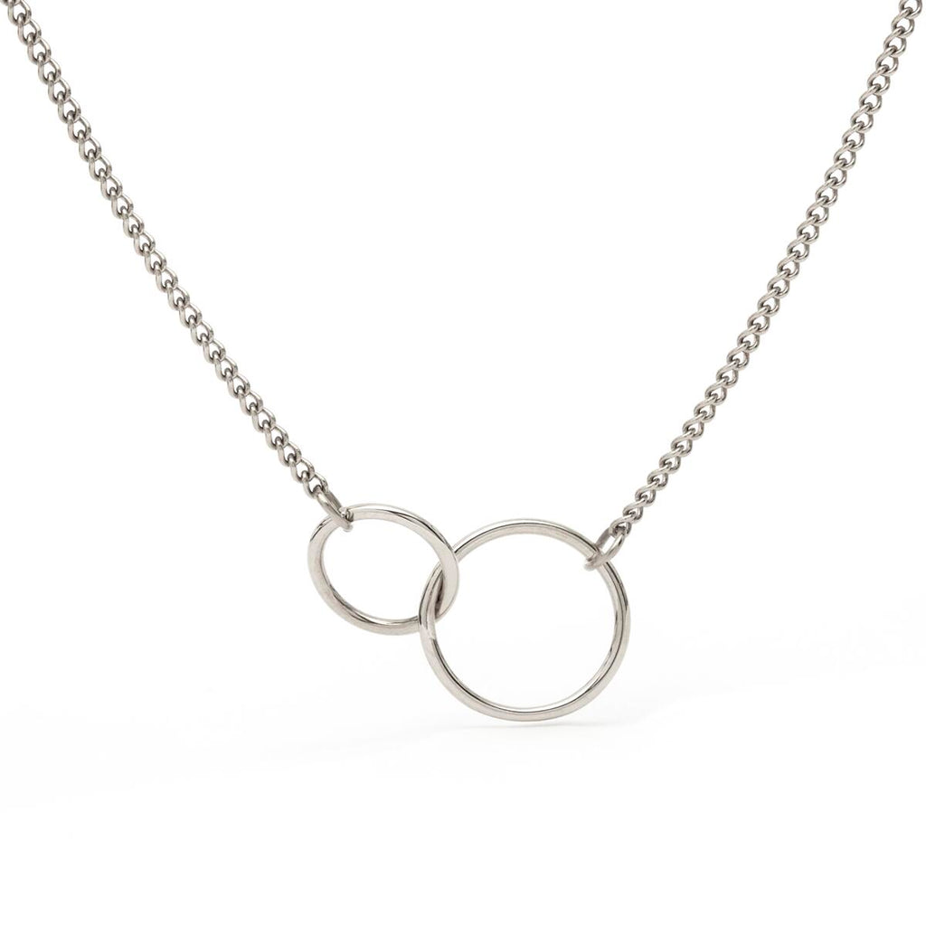 Collar Plateado de Doble Anillo 1