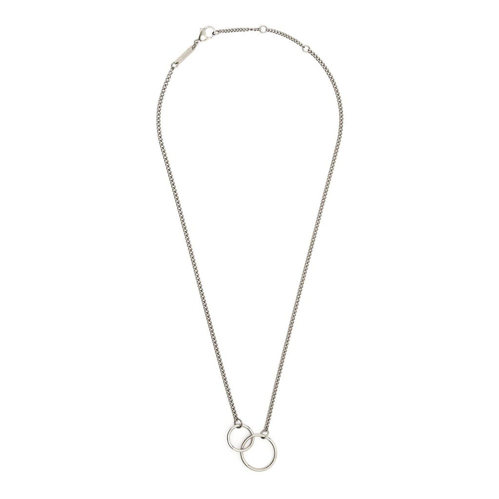 Collar Plateado de Doble Anillo 2