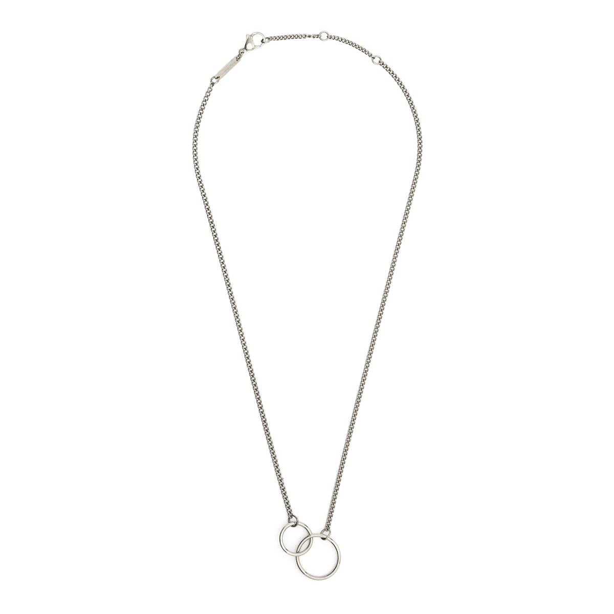 Collar Plateado de Doble Anillo 2