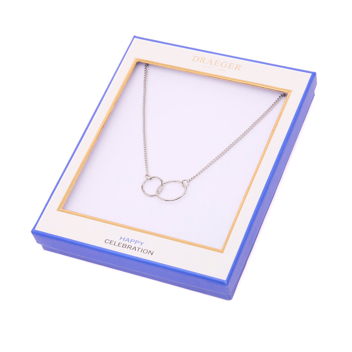 Collar Plateado de Doble Anillo 3