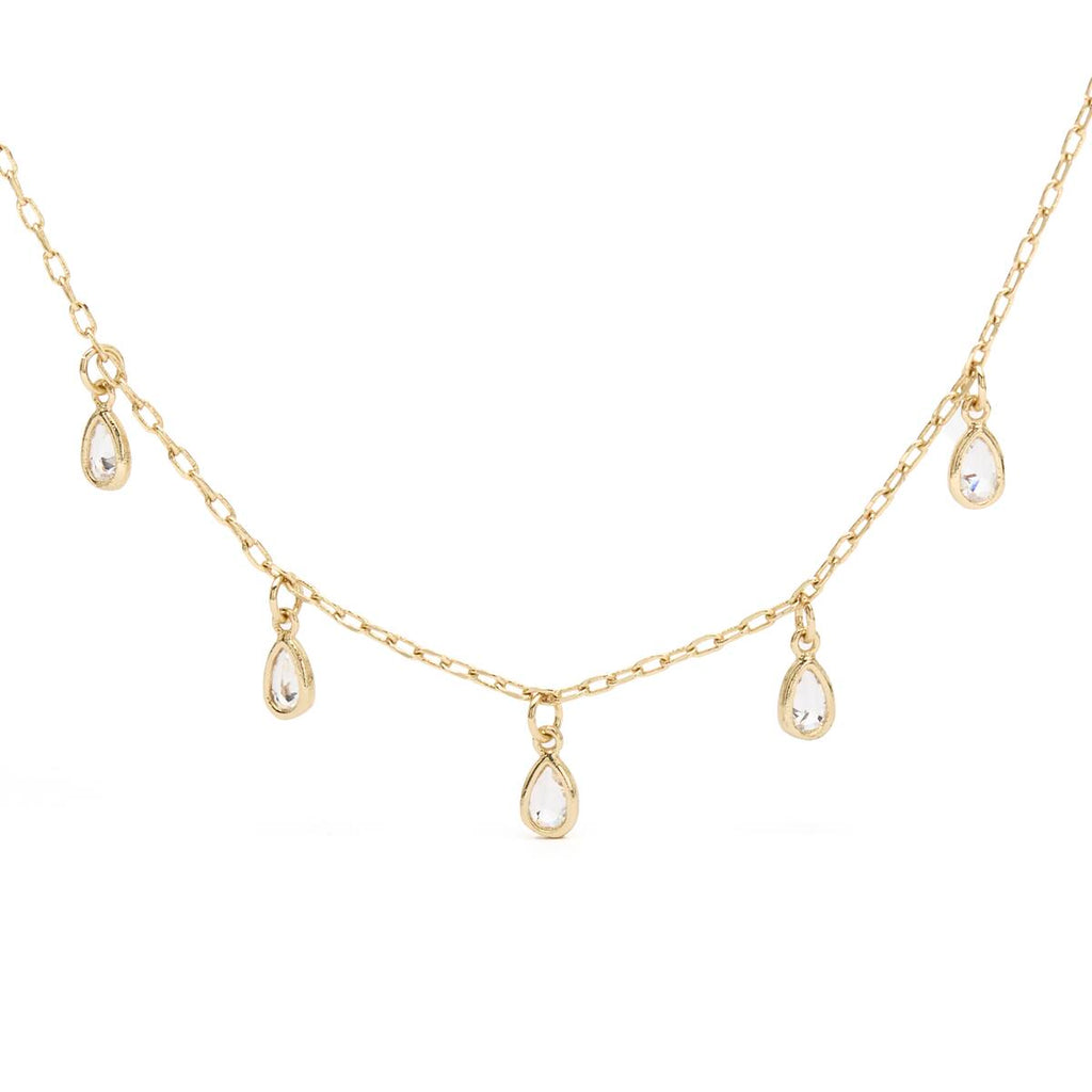 Collar Dorado con Línea de Piedras 1