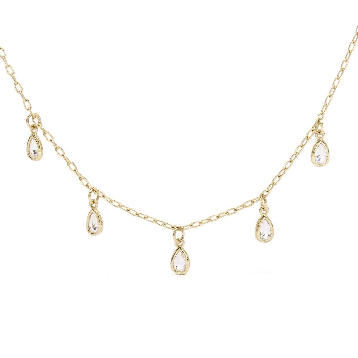 Collar Dorado con Línea de Piedras 1