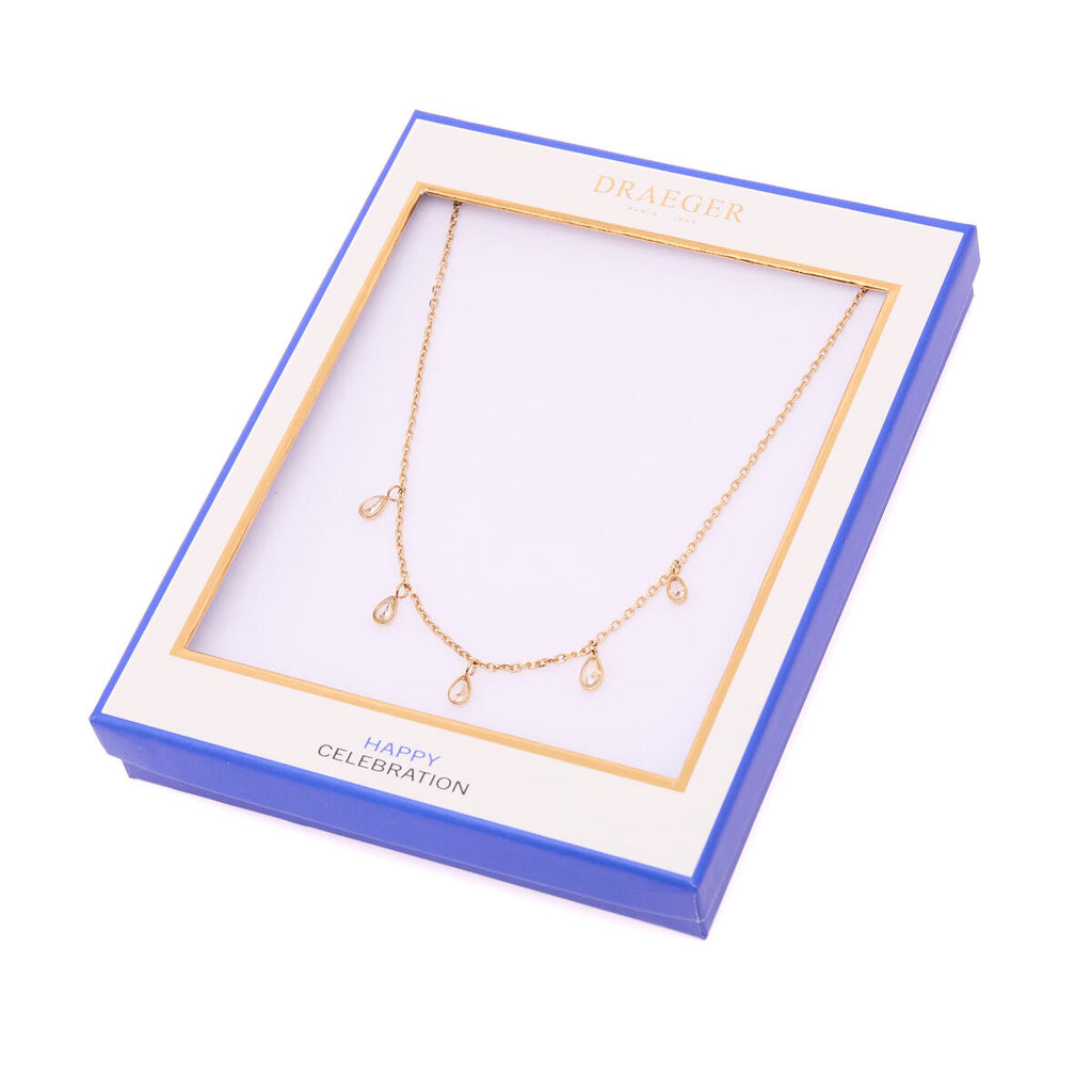 Collar Dorado con Línea de Piedras 3