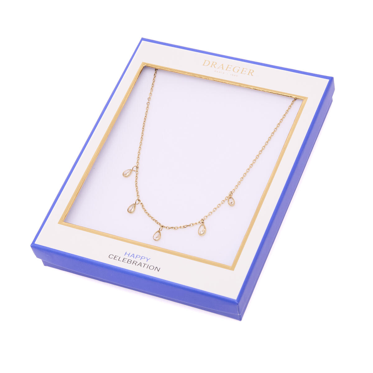 Collar Dorado con Línea de Piedras 3