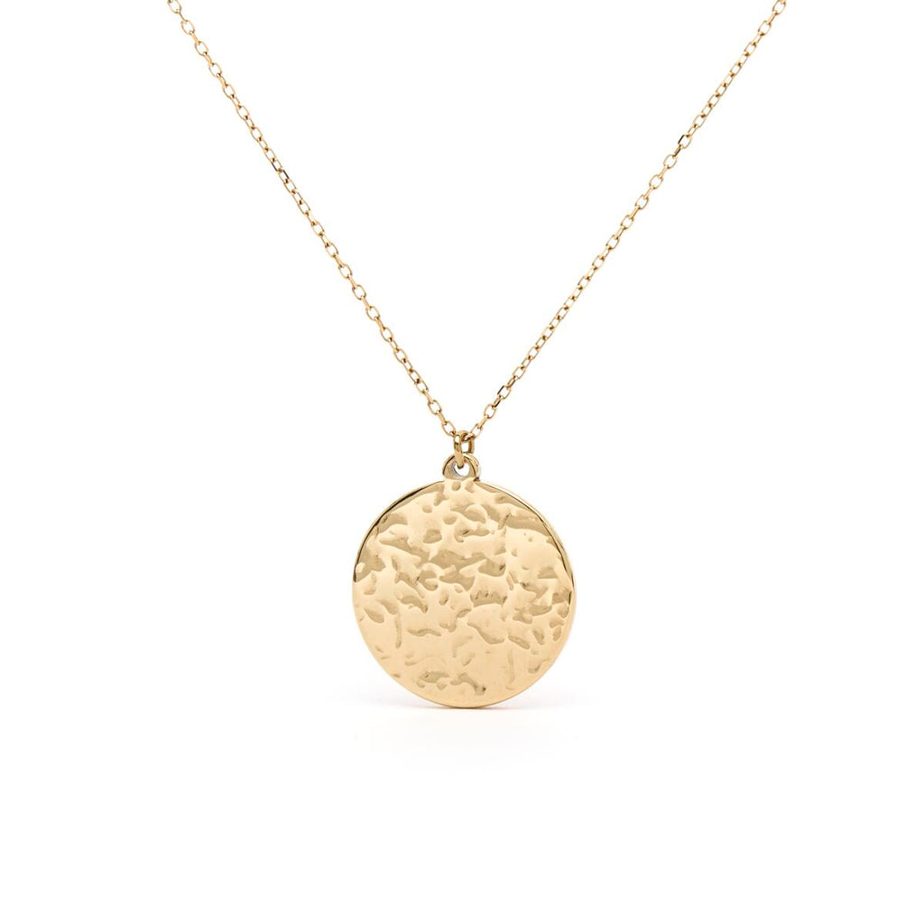 Collar Dorado con Colgante Martillado 1