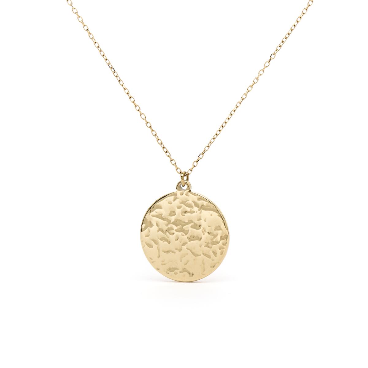 Collar Dorado con Colgante Martillado 1