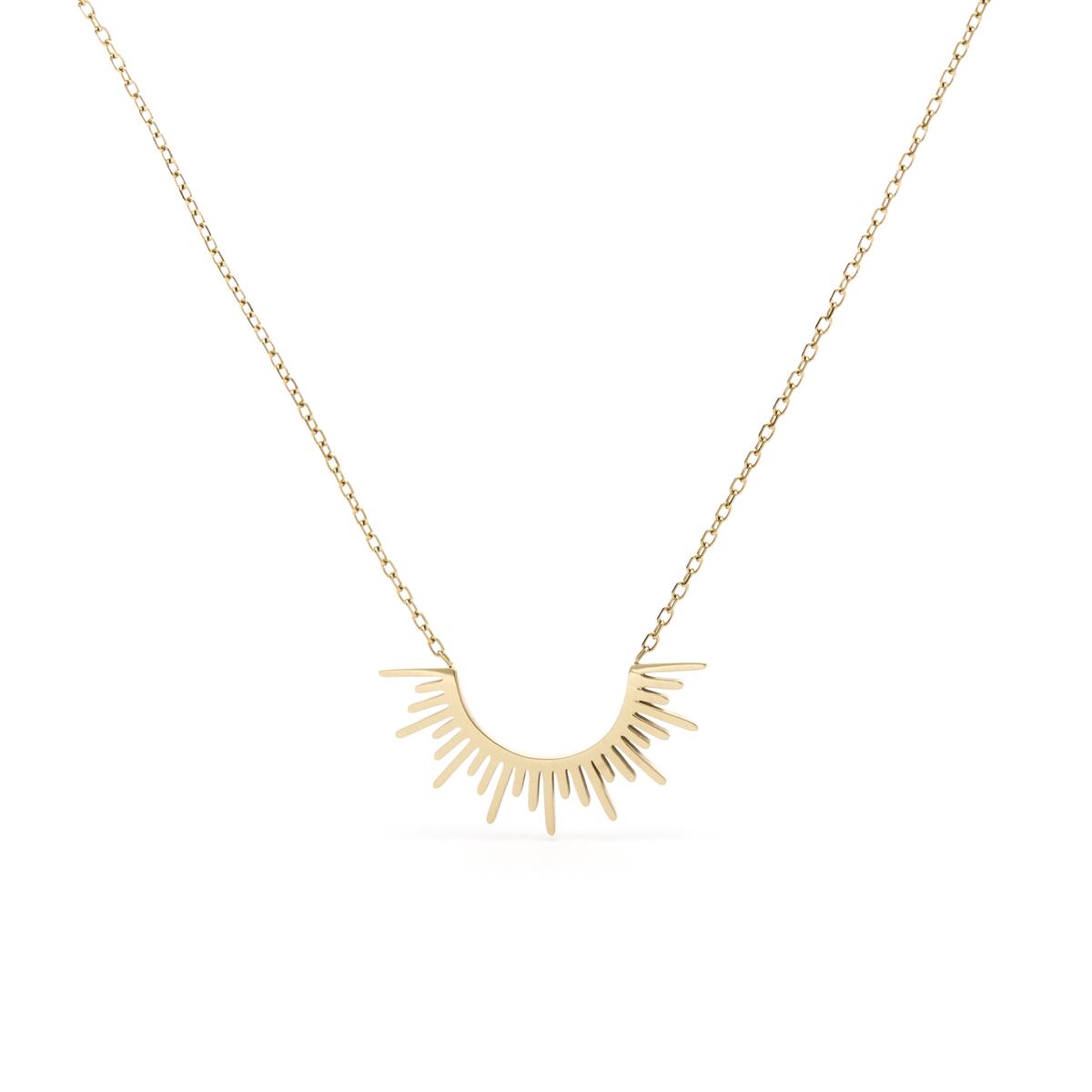 Collar Dorado con Colgante de Medio Sol 1