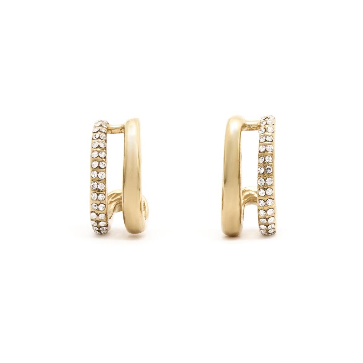 Doble Aros Dorados Brillantes 1