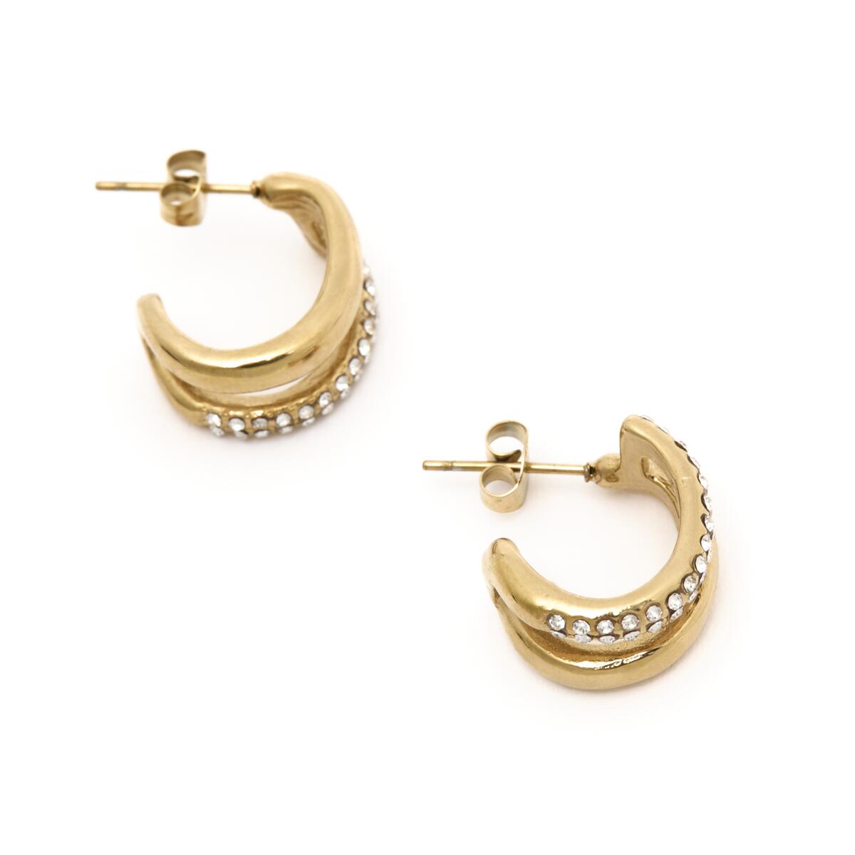 Doble Aros Dorados Brillantes 2