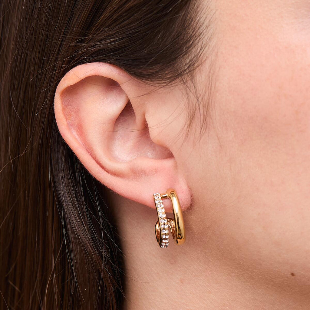 Doble Aros Dorados Brillantes 4