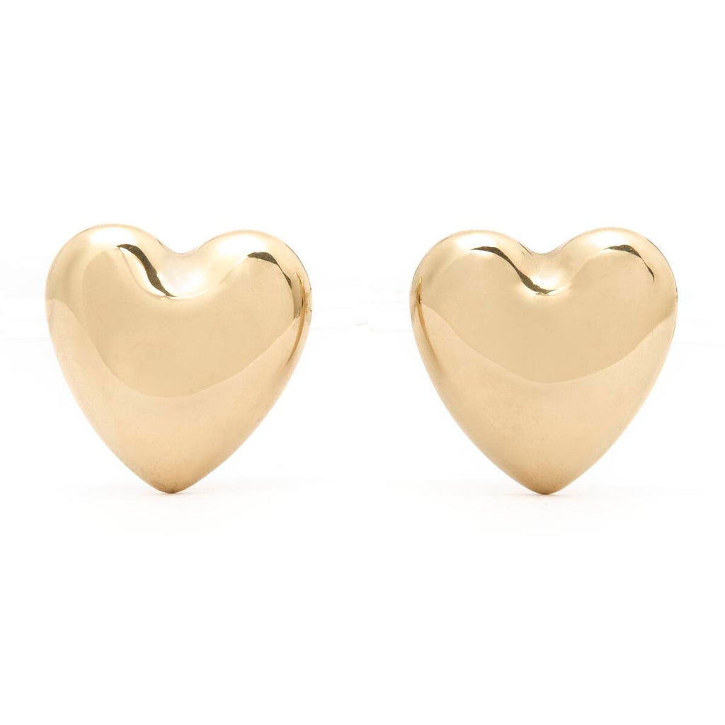 Pendientes Dorados Corazón Abombado 1