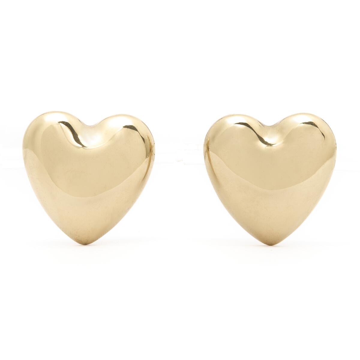 Pendientes Dorados Corazón Abombado 1