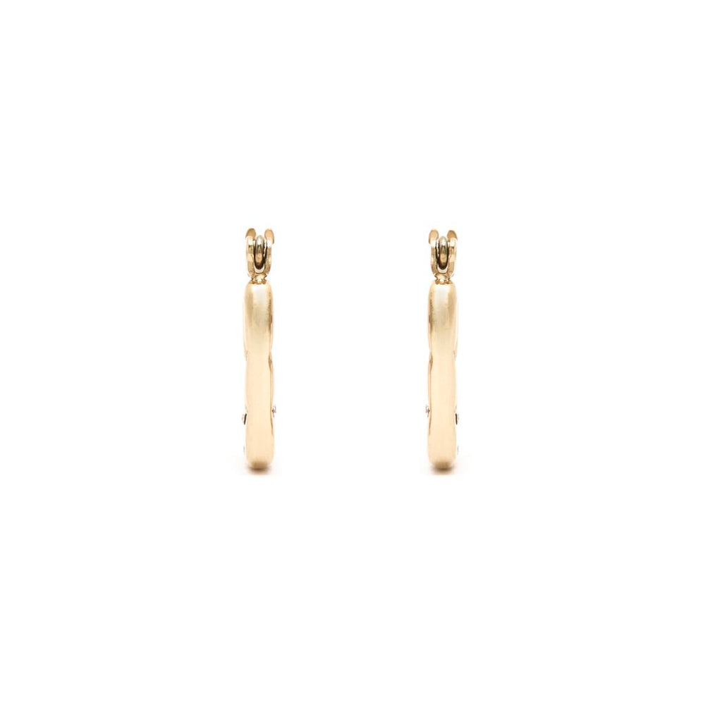 Pendientes de Aro Dorados Cuadrados y Brillantes 1