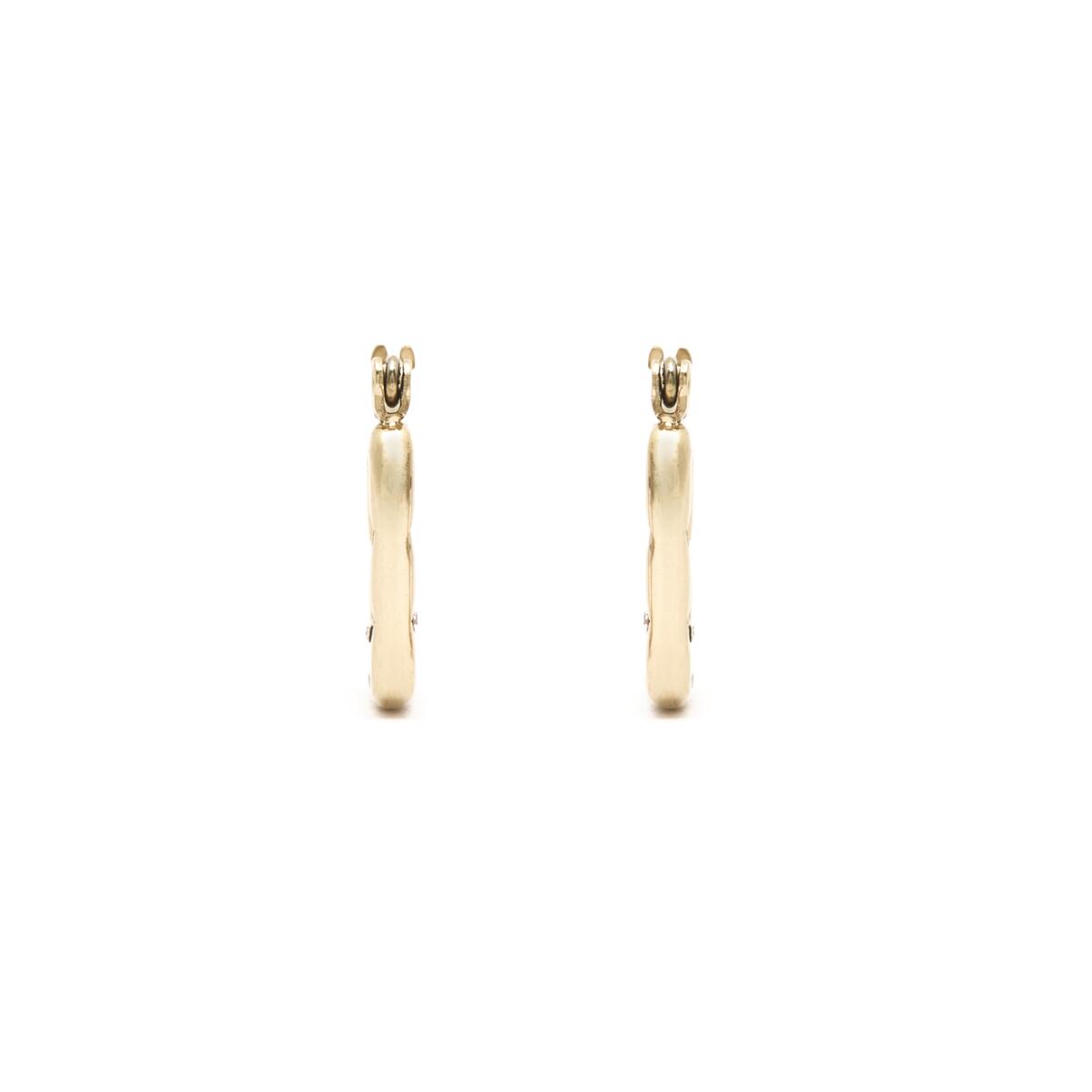 Pendientes de Aro Dorados Cuadrados y Brillantes 1