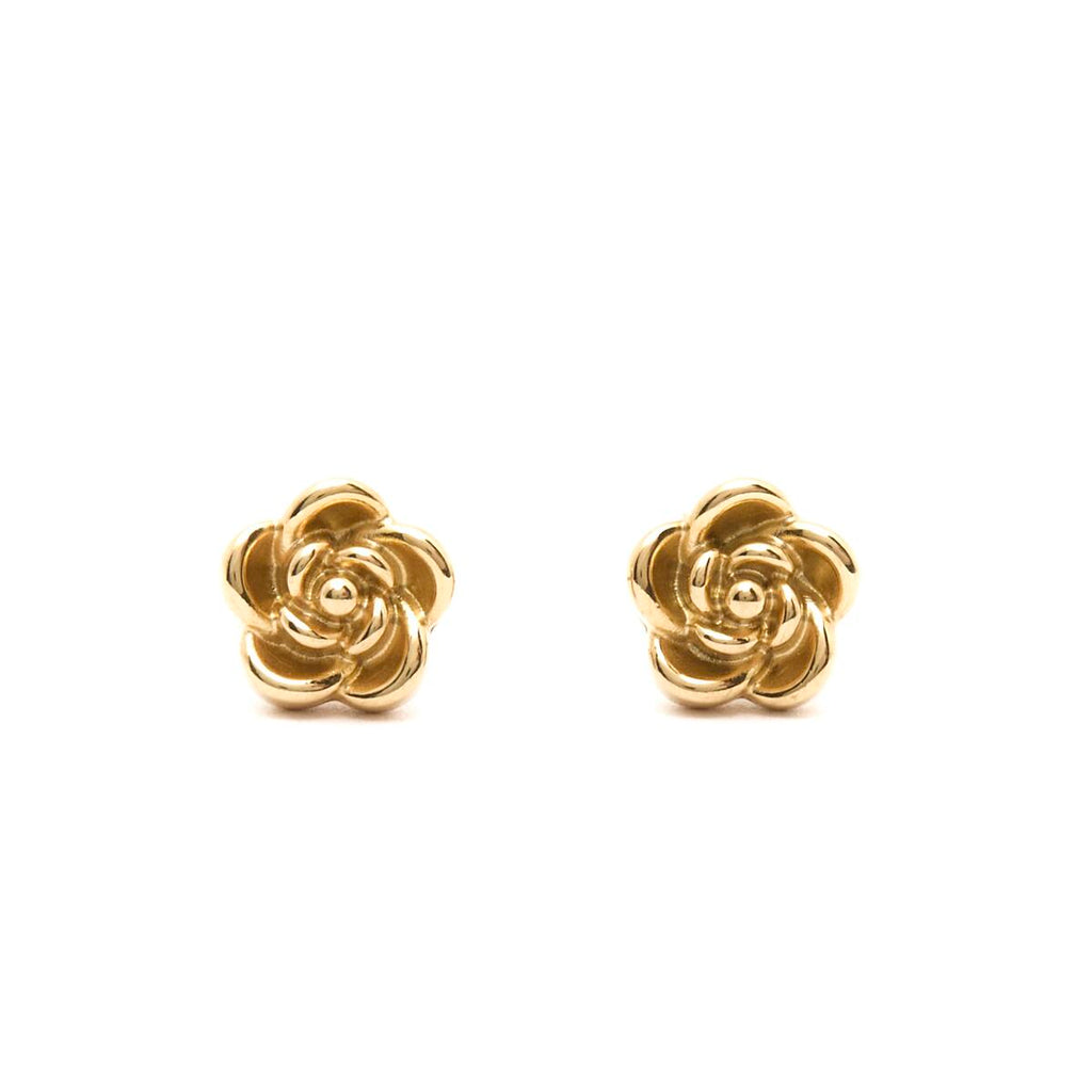 Pendientes de Botón Rosas 1