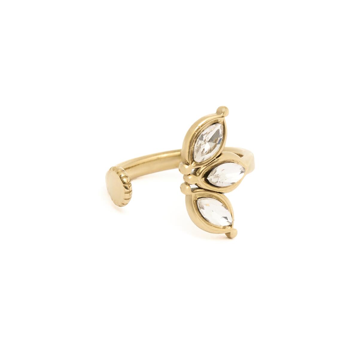 Anillo Dorado con Media Flor Abierta 1