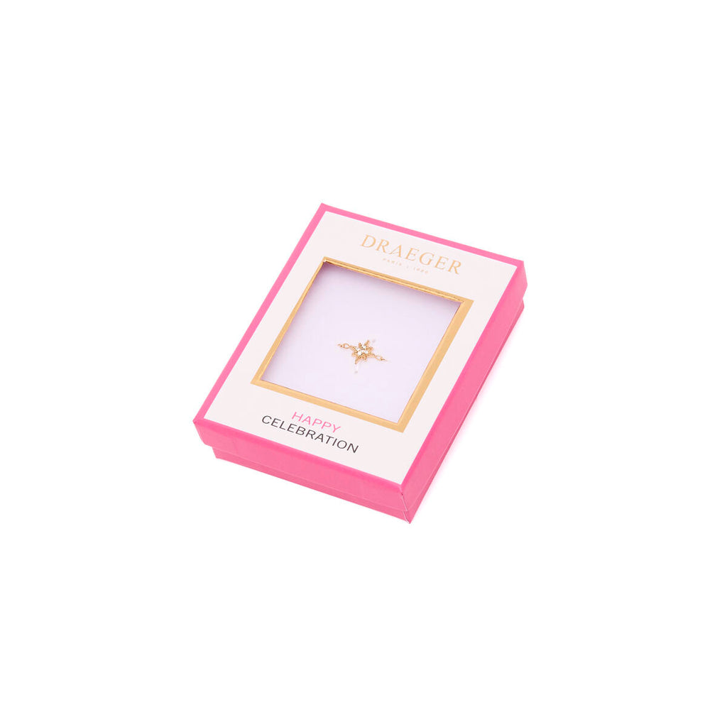 Anillo Dorado con Cadena Estrellada 3