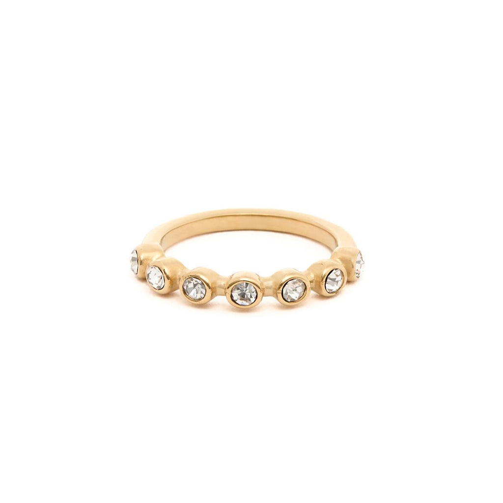 Anillo Dorado con Piedras Redondas 1