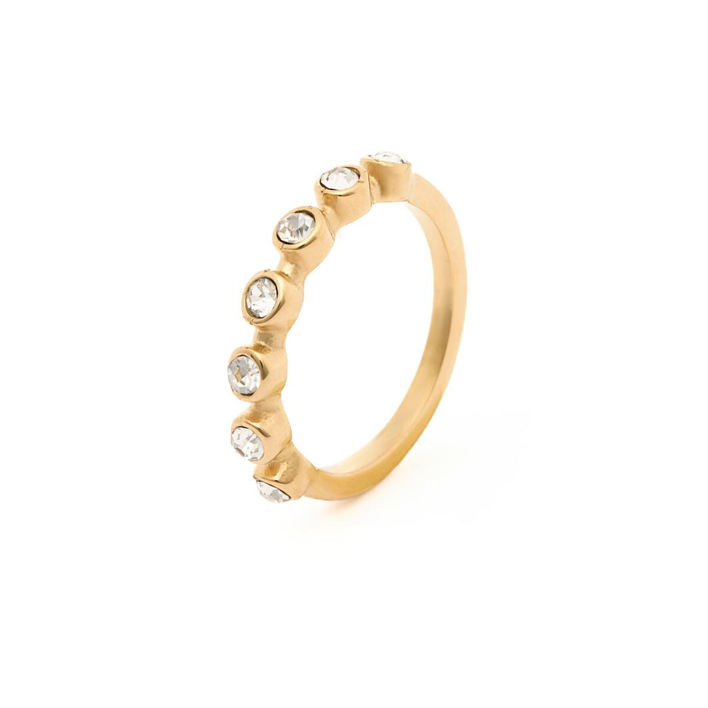 Anillo Dorado con Piedras Redondas 2