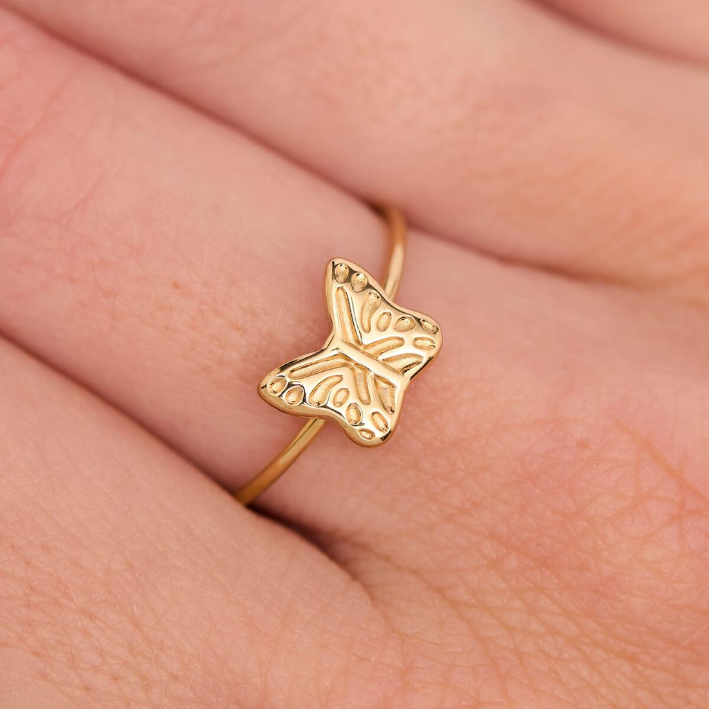 Anillo Dorado Mariposa 4