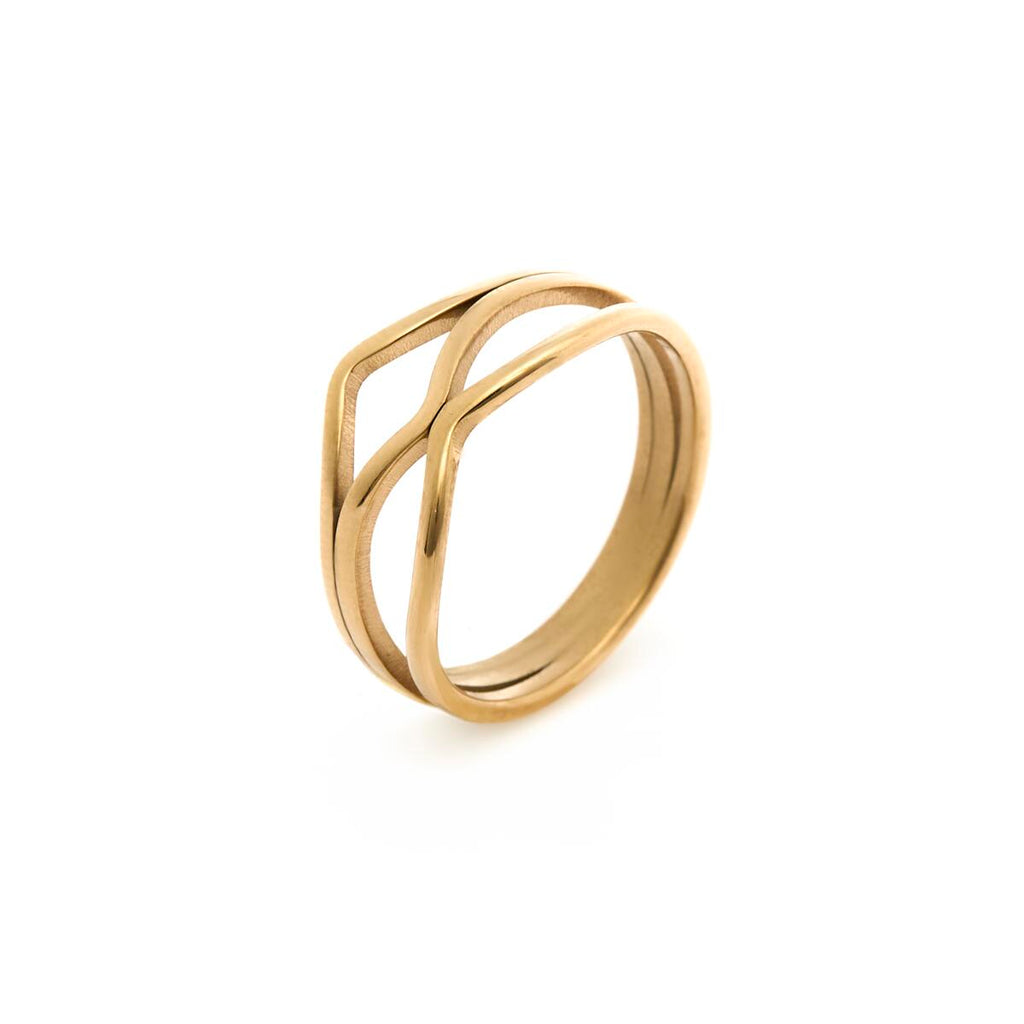 Anillo Dorado con Curvas 2