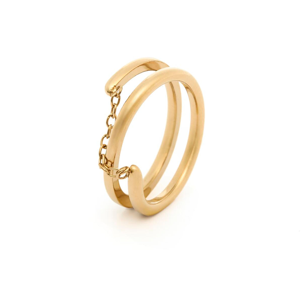 Anillo Dorado de Cadena 2