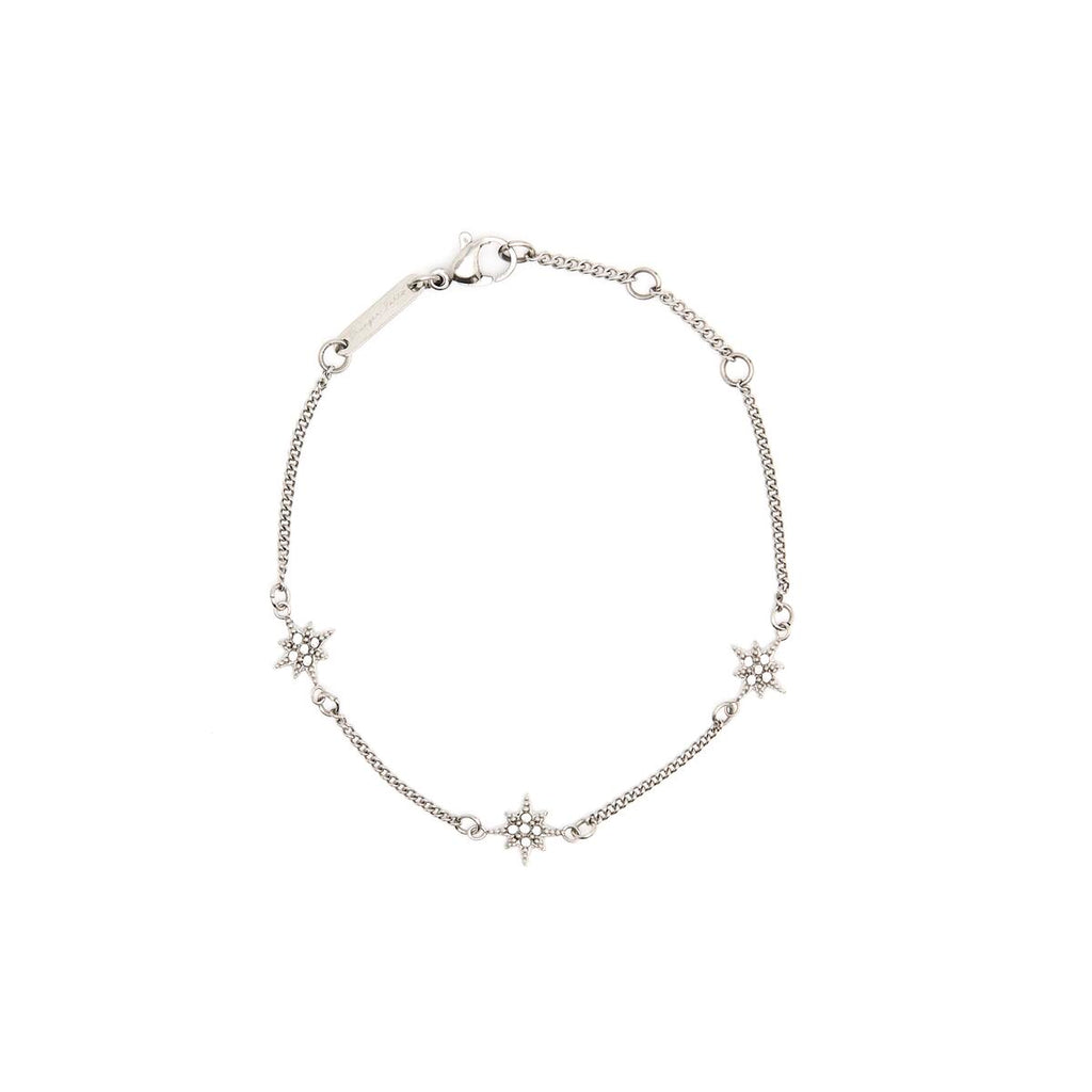 Pulsera Fina Plateada con Estrellas Brillantes 1