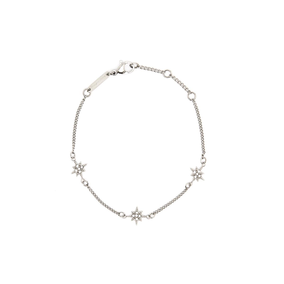 Pulsera Fina Plateada con Estrellas Brillantes 1