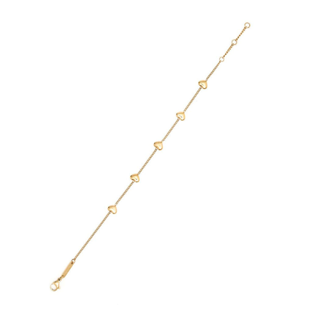 Pulsera de Oro con Pequeños Corazones 2