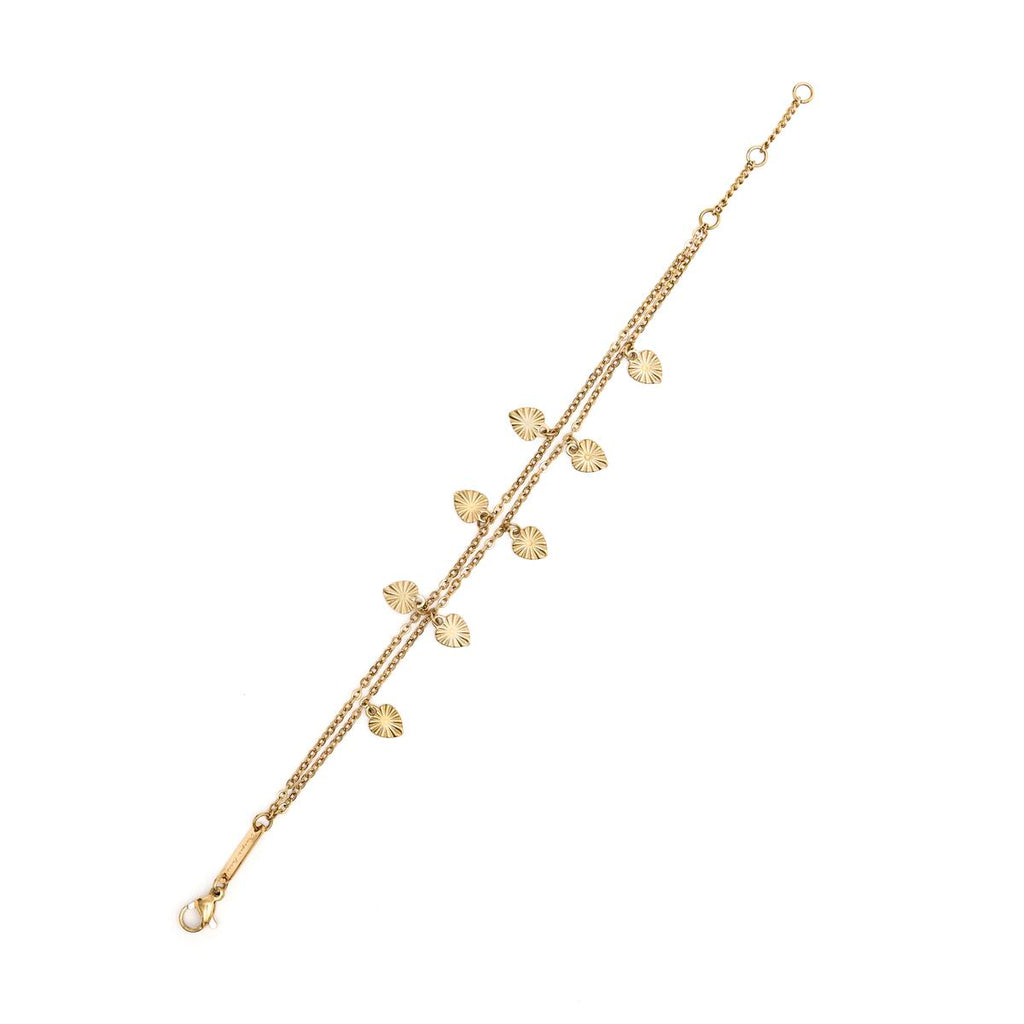 Pulsera Doble Dorada con Círculos 2