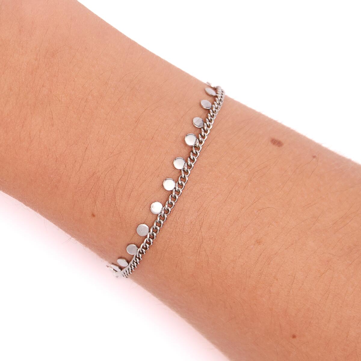 Pulsera Fina de Plata con Círculos 4
