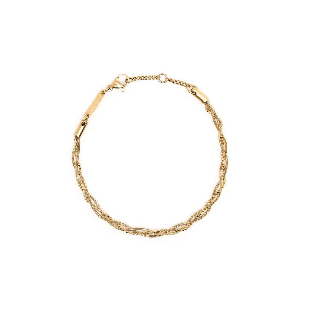 Pulsera de Oro de Malla Fina Entrelazada 1