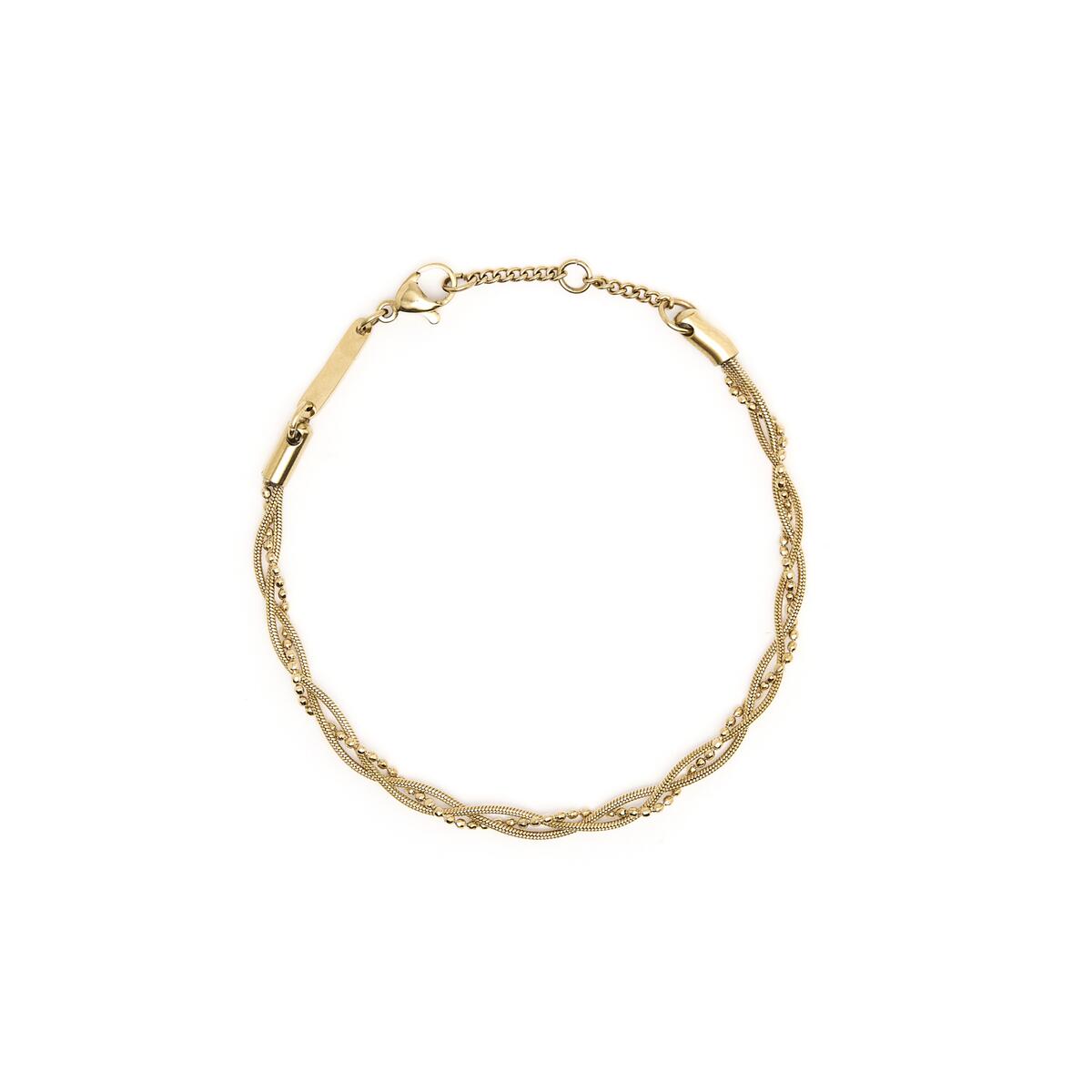 Pulsera de Oro de Malla Fina Entrelazada 1