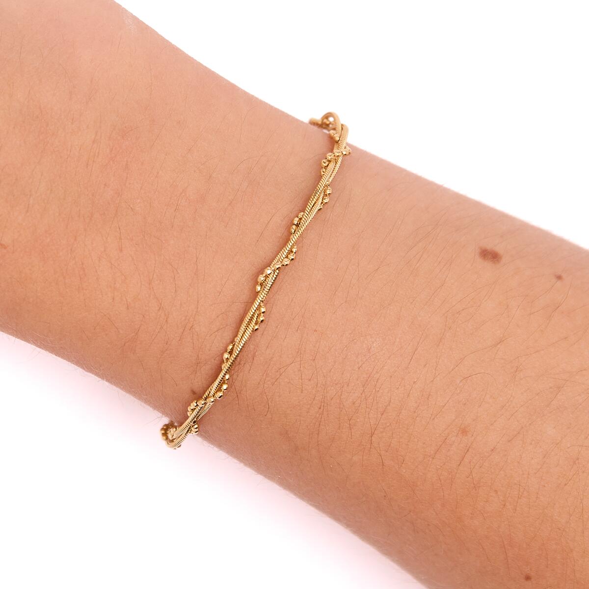Pulsera de Oro de Malla Fina Entrelazada 4
