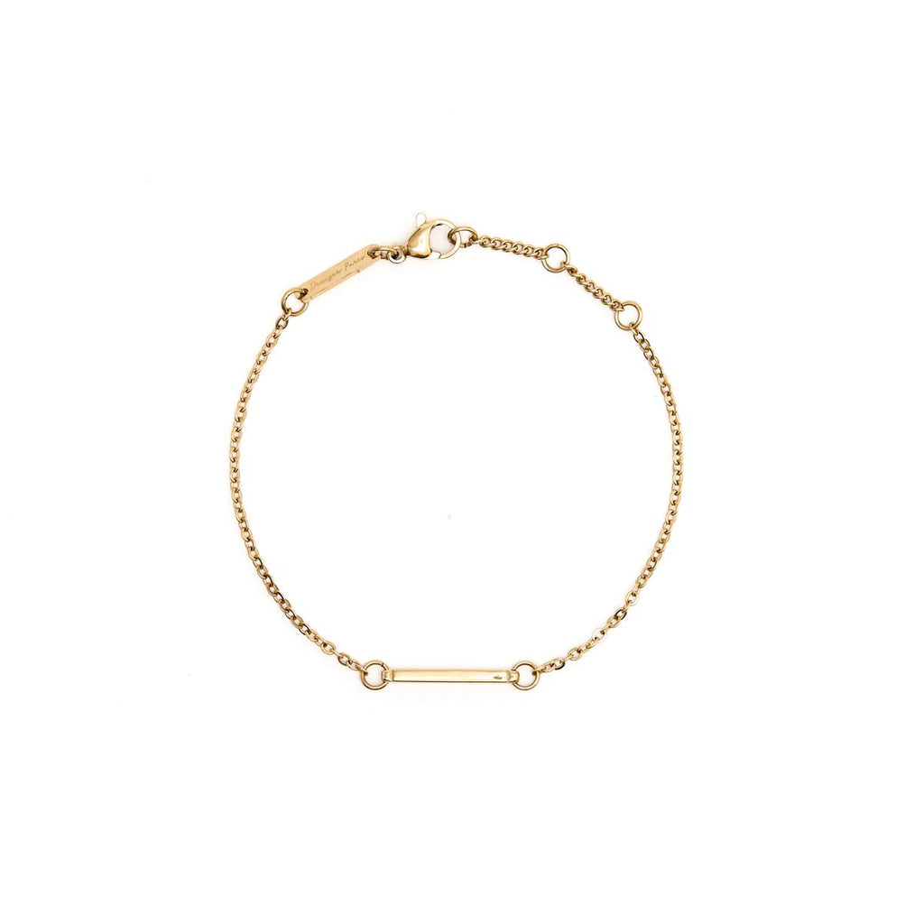 Pulsera de Oro Barra Fina Martillada 1