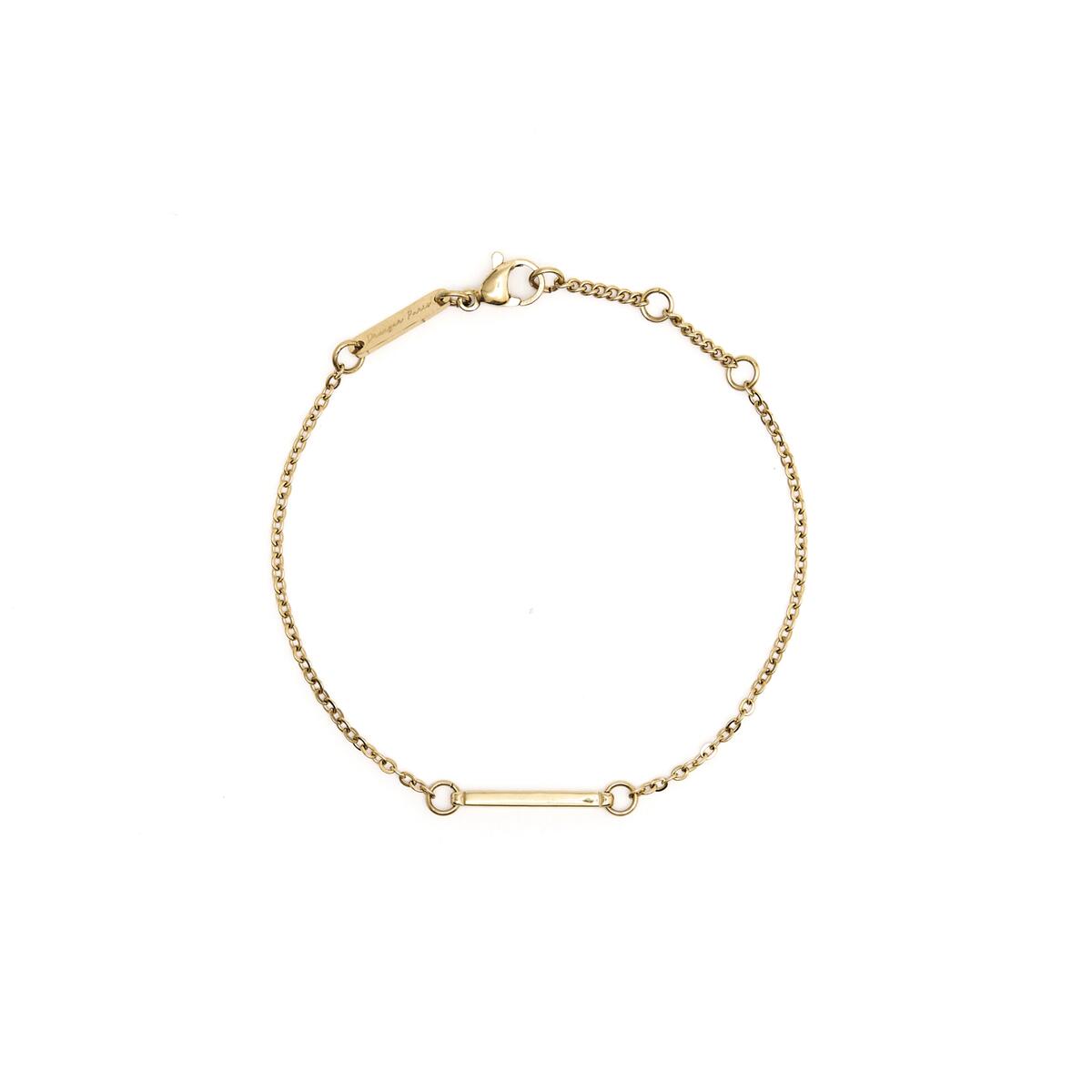 Pulsera de Oro Barra Fina Martillada 1