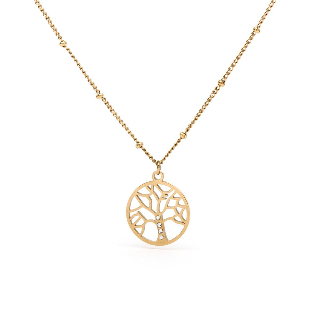 Collar Dorado con Colgante Árbol 1