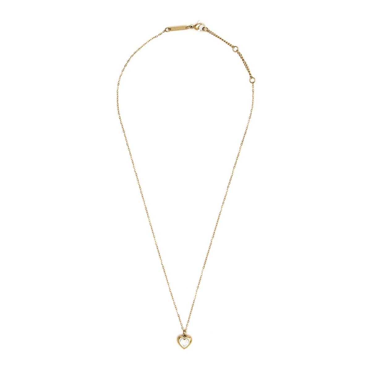 Collar Dorado Corazón Brillante 2